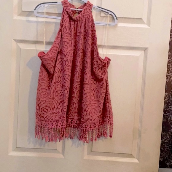 NWOT Rue 21+ Dusty Rose High-Neck Dressy Tank, 2x - Picture 1 of 6